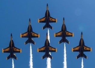 Blue Angels jet in formation